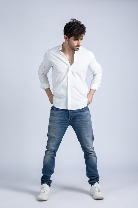 Banded Poplin Shirt