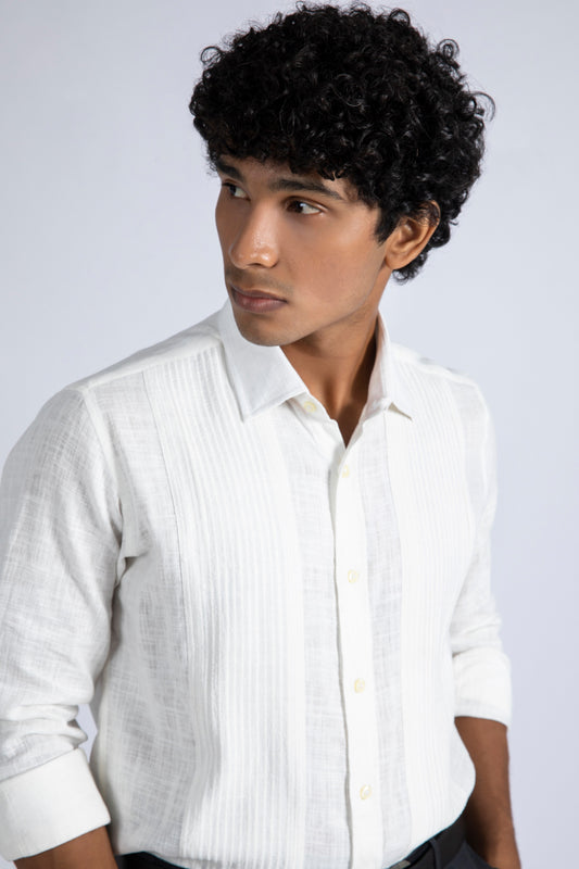 Front Pleat Linen Shirt