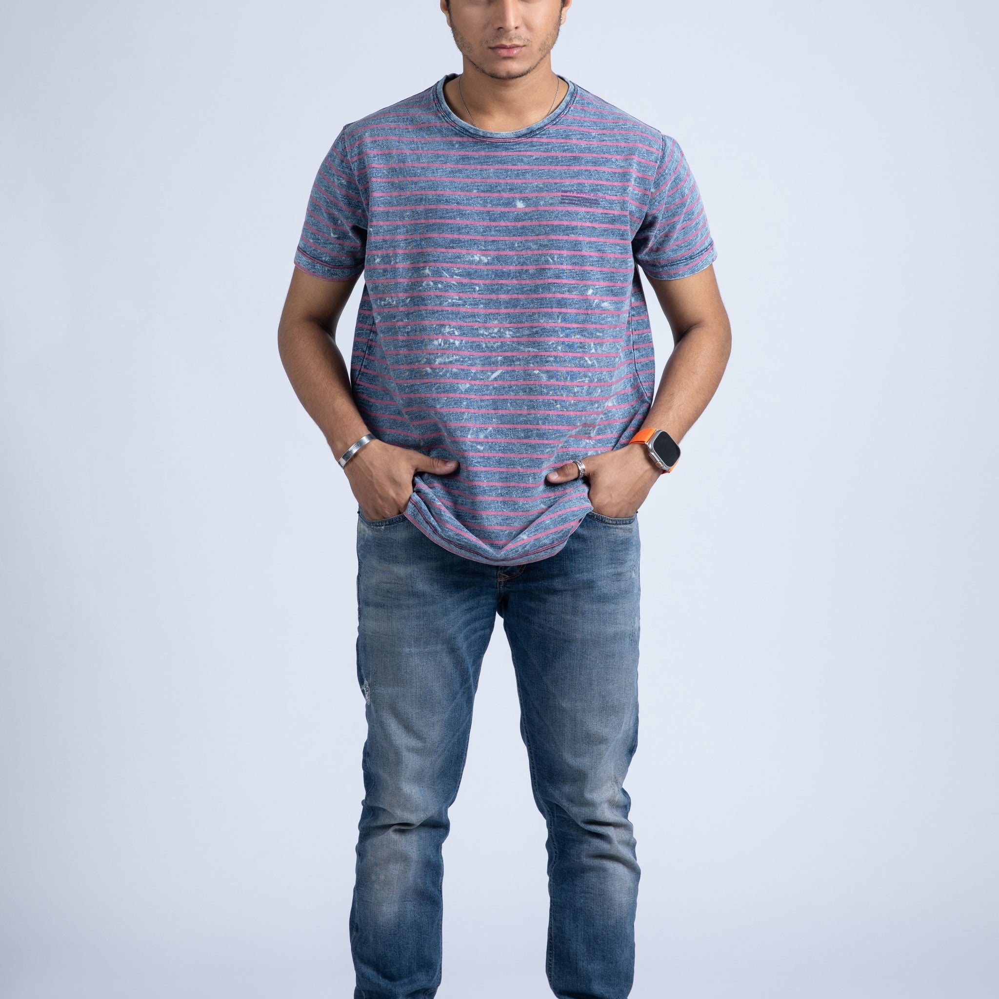 Short Sleeve Denim Printed Tee