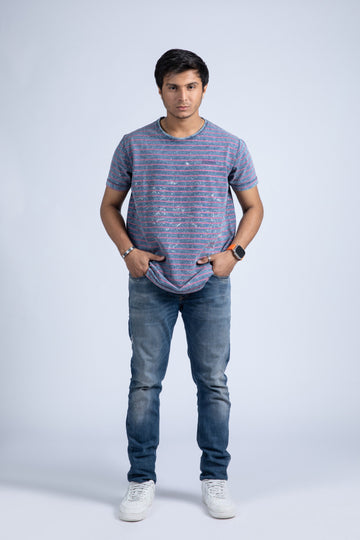 Short Sleeve Denim Printed Tee