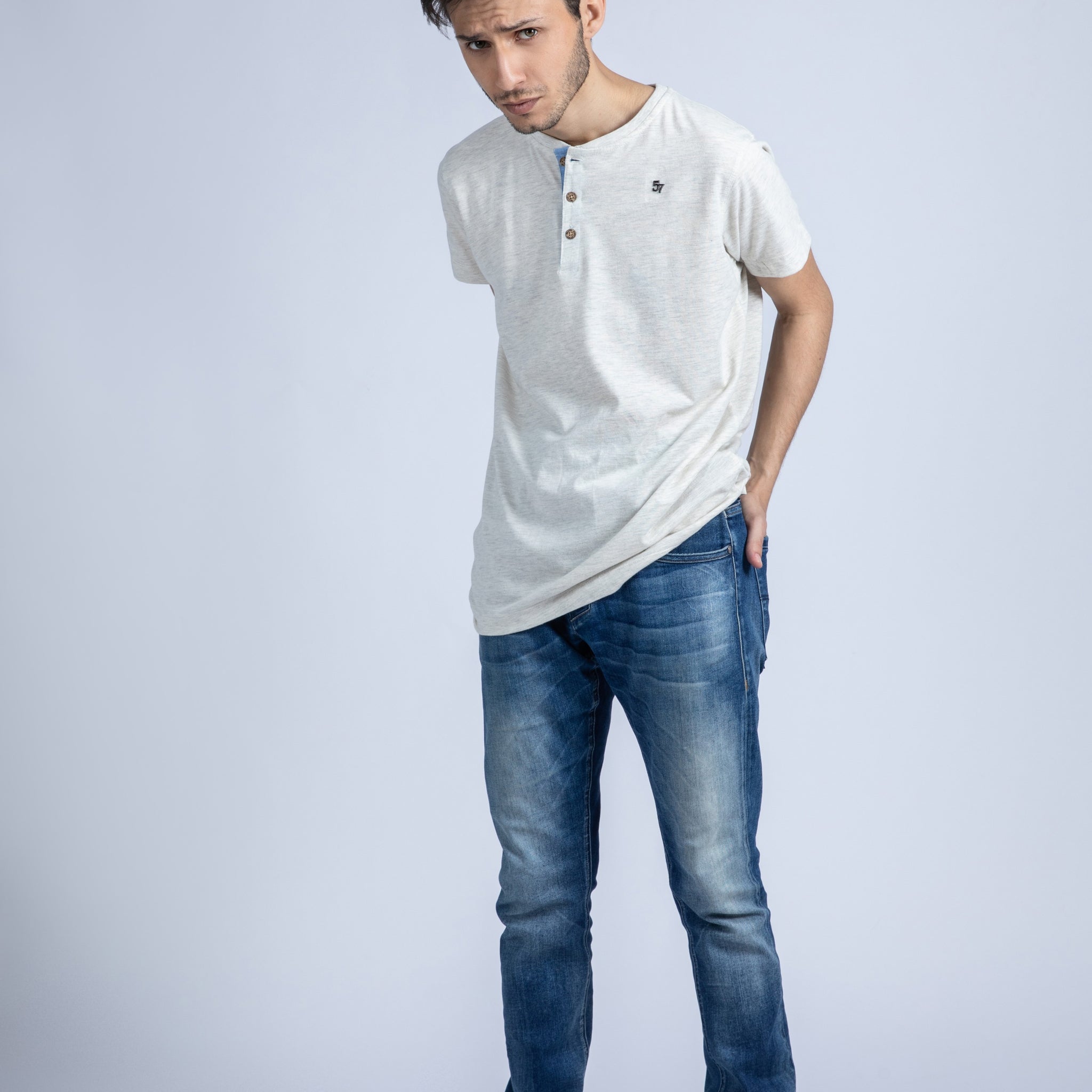 Short Sleeve Henley Tee