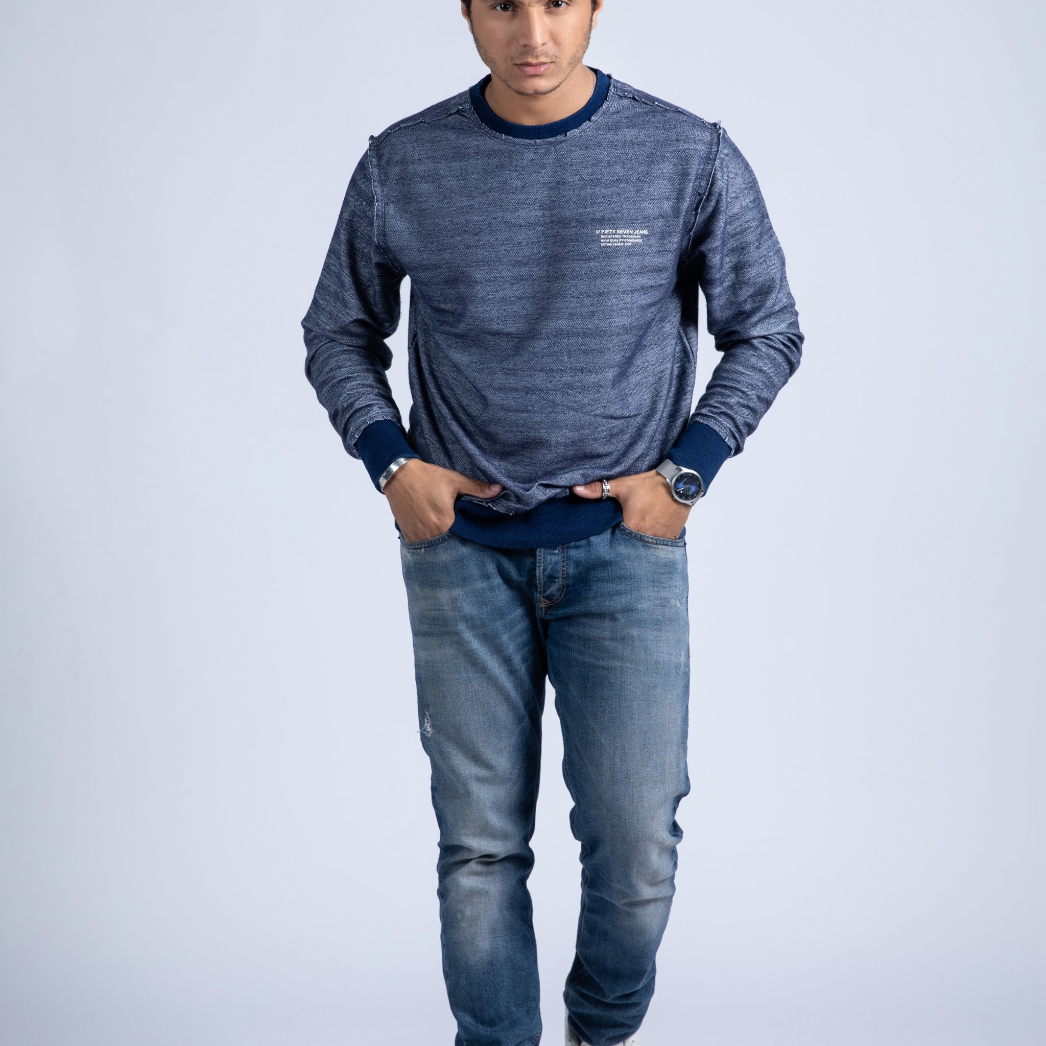 Herringbone Pullover Crew