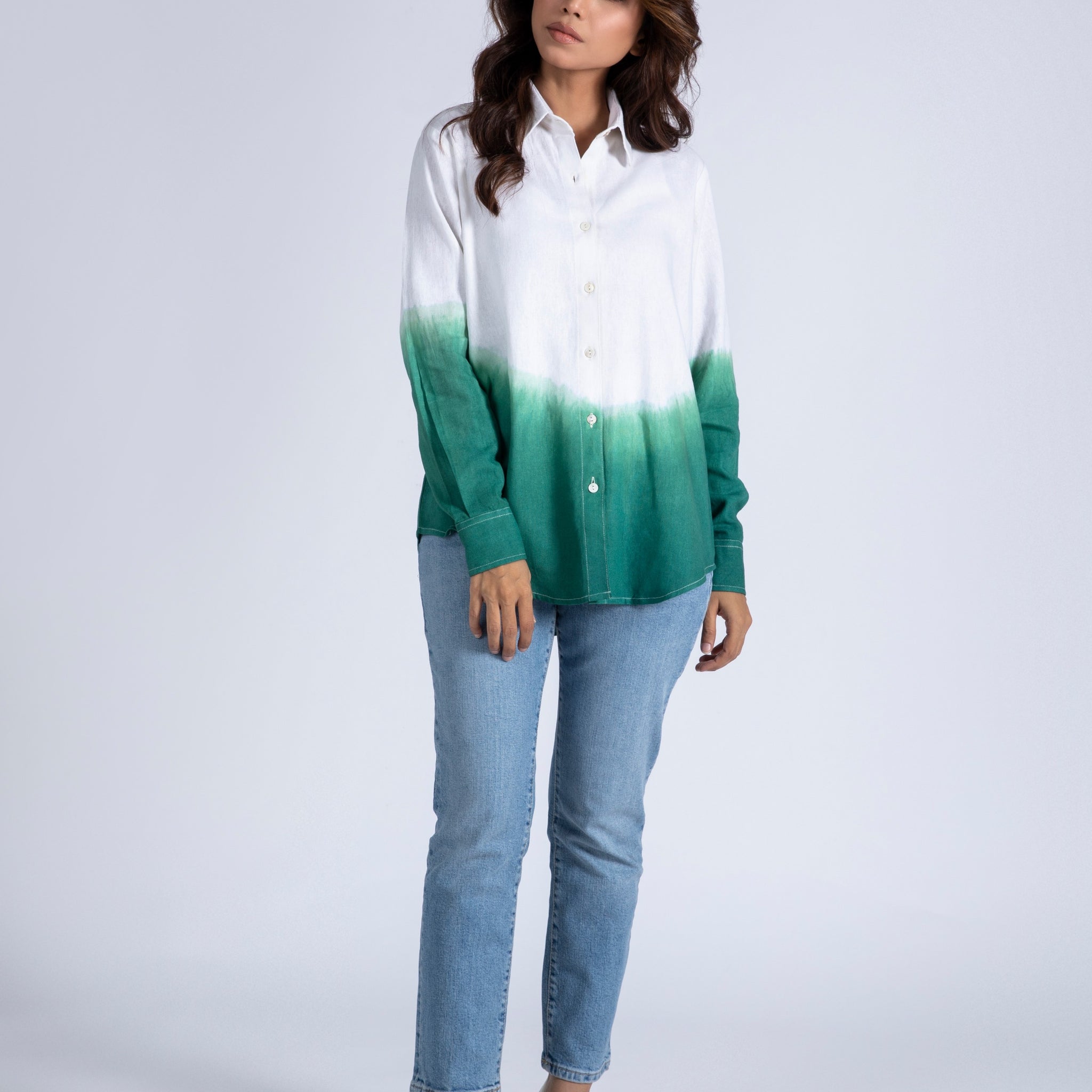 Dip Dye Linen Top