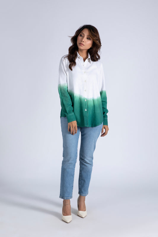 Dip Dye Linen Top