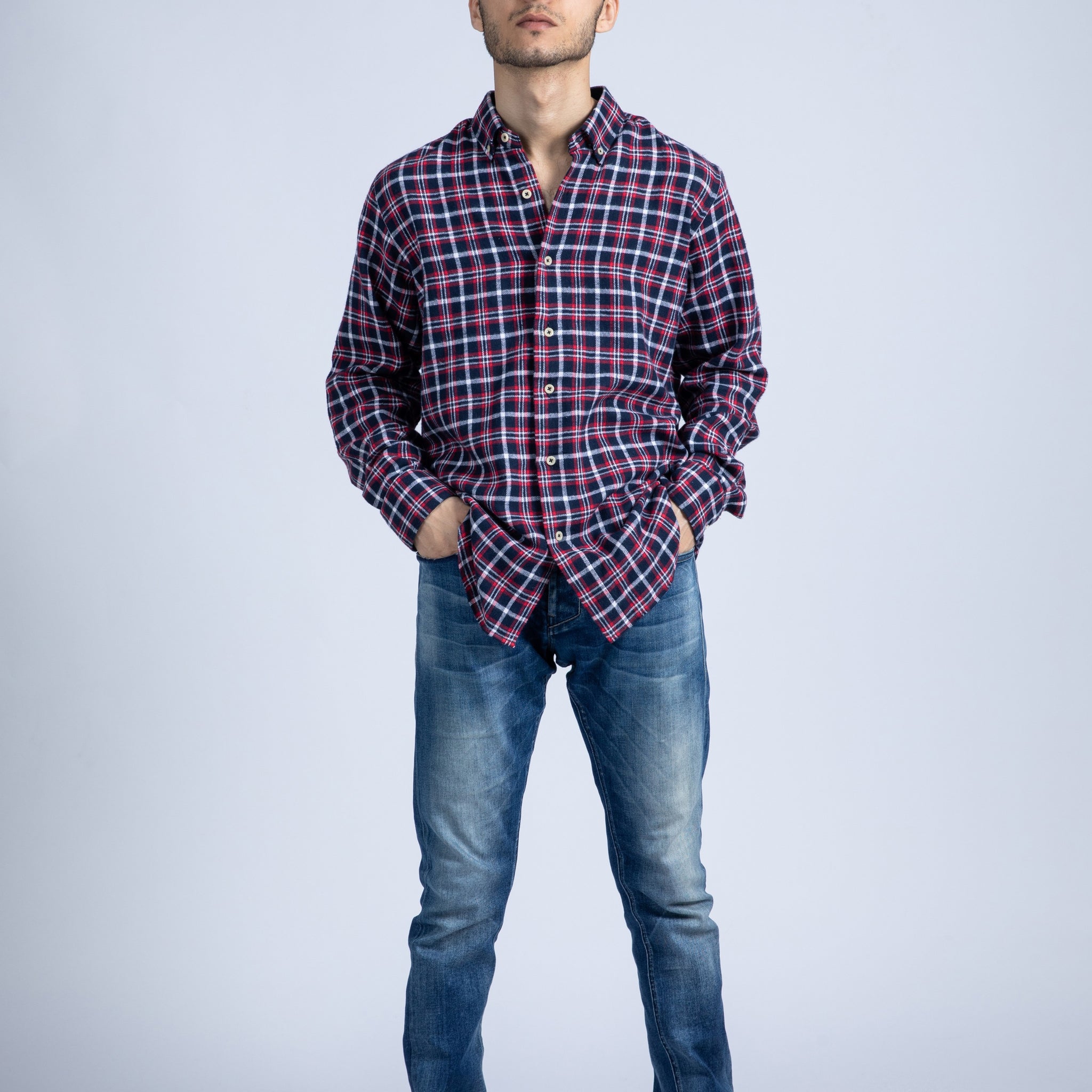 Y/D herringbone flannel shirt