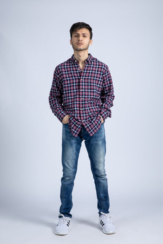 Y/D herringbone flannel shirt