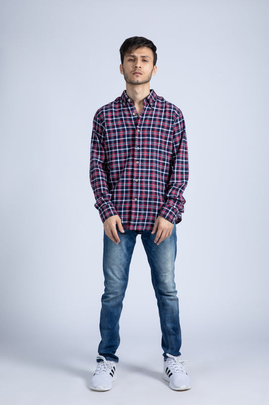 Y/D herringbone flannel shirt