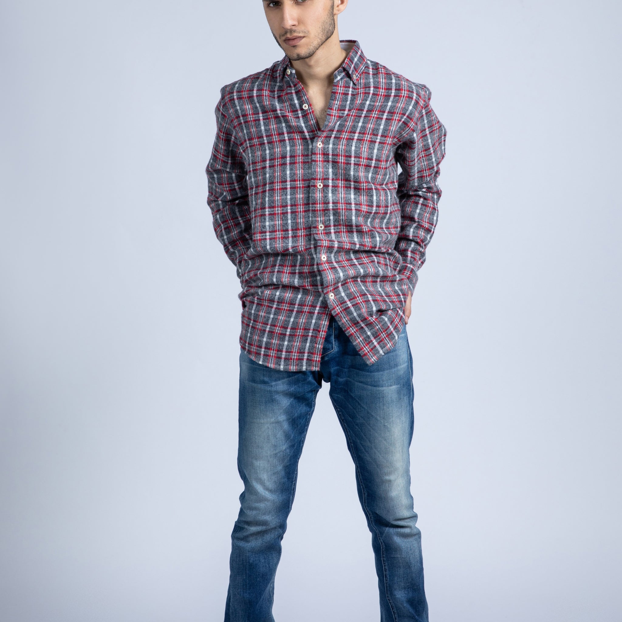 Y/D herringbone flannel shirt