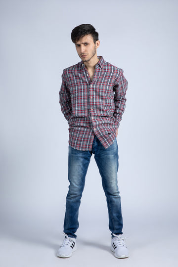 Y/D herringbone flannel shirt