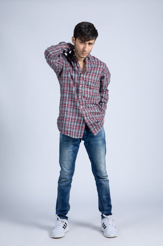 Y/D herringbone flannel shirt