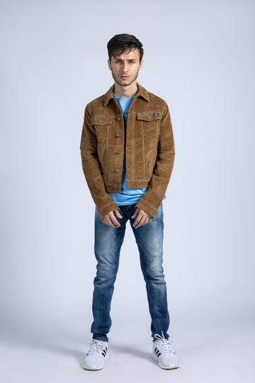 Corduroy biker jacket